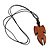 Unisex Adjustable Brown Wood 'Pike'  Black Cord Pendant Necklace - view 2