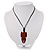 Unisex Adjustable Brown Wood 'Pike'  Black Cord Pendant Necklace - view 3