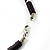 Unisex Black Resin & Silver Tone Metal Bead Necklace - 40cm Length - view 4
