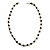 Unisex Black Resin & Silver Tone Metal Bead Necklace - 40cm Length