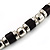 Unisex Black Resin & Silver Tone Metal Bead Necklace - 40cm Length - view 5