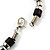Unisex Black Resin & Silver Tone Metal Bead Necklace - 40cm Length - view 6