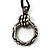 Skeleton Hand Leather Cord Gothic Pendant (Antique Silver) - view 9