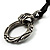 Skeleton Hand Leather Cord Gothic Pendant (Antique Silver) - view 4