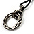 Skeleton Hand Leather Cord Gothic Pendant (Antique Silver) - view 2