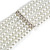 6-Strand White Faux Pearl Bridal Diamante Choker Necklace in Silver Plated Metal - 30cm L/5cm Ext - view 14