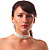 6-Strand White Faux Pearl Bridal Diamante Choker Necklace in Silver Plated Metal - 30cm L/5cm Ext - view 3