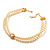 2 Strand Imitation Pearl Wedding Choker Necklace (Light Cream, Gold Tone) - view 7