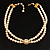 2 Strand Imitation Pearl Wedding Choker Necklace (Light Cream, Gold Tone) - view 2