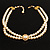 2 Strand Imitation Pearl Wedding Choker Necklace (Light Cream, Gold Tone) - view 10