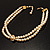 2 Strand Imitation Pearl Wedding Choker Necklace (Light Cream, Gold Tone) - view 11