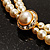 2 Strand Imitation Pearl Wedding Choker Necklace (Light Cream, Gold Tone) - view 12