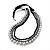 Long Modern Beaded Multi Strand Silk Cord Necklace (Black, Metallic, Silver) - 90cm Length