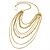 Long Chic Gold Plated Multi Strand Bead Necklace -115cm Length