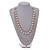 Long Multi Strand Imitation Pearl Necklace (Silver Tone) - 100cm - view 2