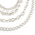 Long Multi Strand Imitation Pearl Necklace (Silver Tone) - 100cm - view 3
