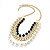 4 Strand Long Imitation Pearl Gold Plated Necklace - 80cm Length