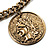Long Antique Gold Greek Style Coin Necklace - 96cm Length - view 4