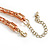 3-Tone Metal Mesh Ring Choker Necklace (Gold, Silver & Copper Tone) - 32cm Length - view 4