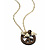 Long Wood Peace Sign, Leaf & Heart Charm Necklace (Gold Tone) - 90cm Length