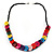 Multicoloured Plastic Button Necklace - 60cm Length - view 8