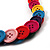 Multicoloured Plastic Button Necklace - 60cm Length - view 3