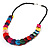 Multicoloured Plastic Button Necklace - 60cm Length - view 9