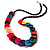 Multicoloured Plastic Button Necklace - 60cm Length - view 2