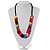Multicoloured Plastic Button Necklace - 60cm Length