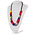 Multicoloured Plastic Button Necklace - 60cm Length - view 7