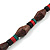 Unisex Brown/ Green, Red Wood Bead Necklace - 40cm Length - view 3