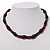 Unisex Brown/ Green, Red Wood Bead Necklace - 40cm Length - view 2