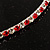 Thin Austrian Crystal Choker Necklace (Clear & Hot Red) - view 5