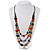 3 Strand Multicoloured Bead Leather Cord Necklace - 80cm