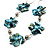 Light Blue Shell Floral Leather Cord Long Necklace -78cm Length - view 6