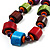 Multicoloured Chunky Wood Bead Cotton Cord Necklace - 62cm - view 4