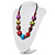 Multicoloured Chunky Wood Bead Cotton Cord Necklace - 62cm - view 9