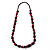Long Wood Button & Bead Necklace (Brown & Red) - 110cm Length - view 10