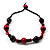 Black & Red Wood Bead Cord Necklace - 50cm - view 9