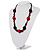 Black & Red Wood Bead Cord Necklace - 50cm - view 7