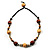 Light & Dark Brown Wood Bead Cord Necklace - 50cm - view 4