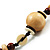 Light & Dark Brown Wood Bead Cord Necklace - 50cm - view 7