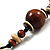 Light & Dark Brown Wood Bead Cord Necklace - 50cm - view 8