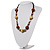 Light & Dark Brown Wood Bead Cord Necklace - 50cm - view 9