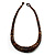 Chunky Brown Button Wood Graduated Necklace - 44cm - view 4