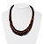 Chunky Brown Button Wood Graduated Necklace - 44cm - view 3