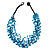 Turquoise Bead Multistrand Cotton Cord Necklace - view 2