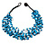 Turquoise Bead Multistrand Cotton Cord Necklace - view 3