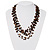 Brown Nugget Multistrand Cotton Cord Necklace - view 2