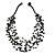 Black Nugget Multistrand Cotton Cord Necklace - 58cm L